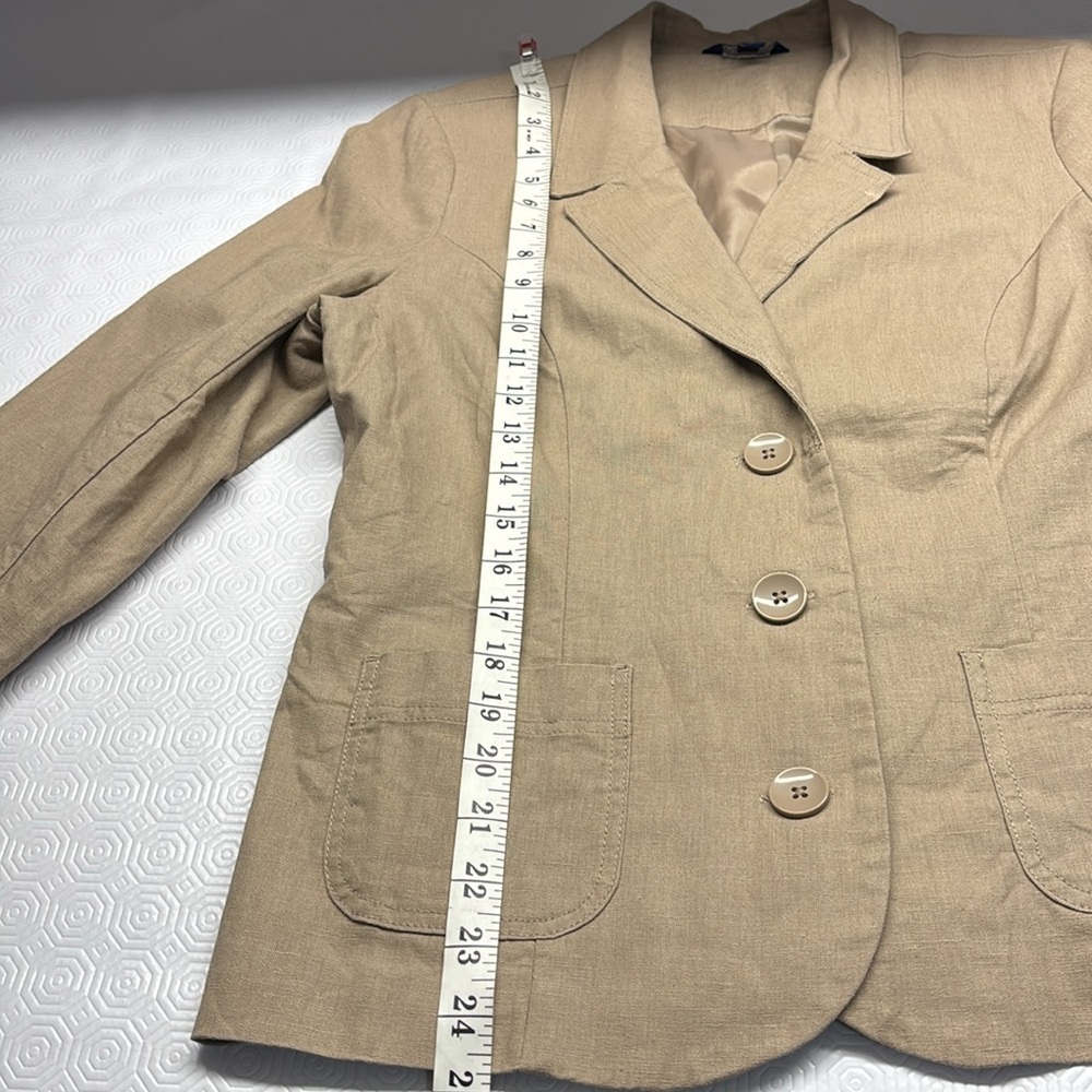 Reitmans Linen Blend Blazer Size 9 Colour Tan - Picture 12 of 13